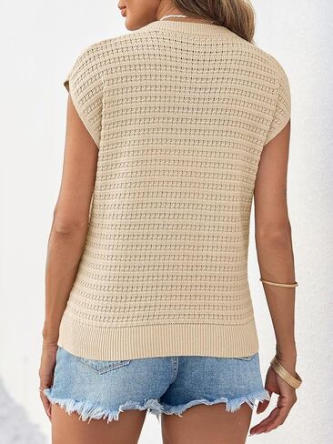 Saodimallsu Womens Cap Sleeve سترة سترة كروشيه زر in Kuwait