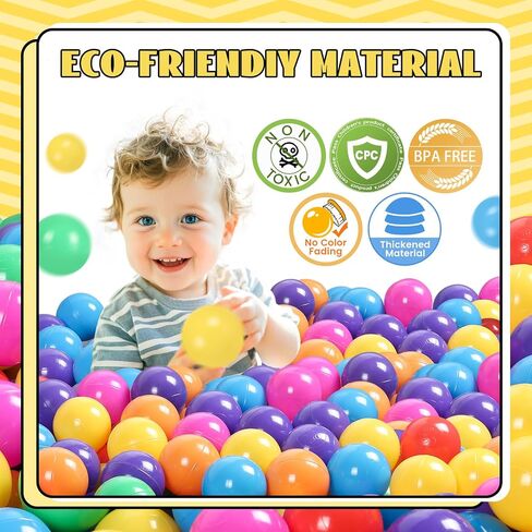 TRENDBOX 50 pcs Ball Pit Balls Plastic Balls for Ball Pit, BPA Free Ocean Ball for Toddlers - 7 Colors in Saudi Arabia