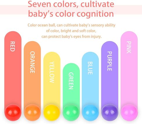 TRENDBOX 50 pcs Ball Pit Balls Plastic Balls for Ball Pit, BPA Free Ocean Ball for Toddlers - 7 Colors in Saudi Arabia