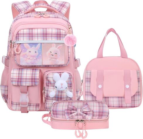 Girls Backpack Set,Cute Kids School Backpack For Girls,Childrens Schoolbag For Elementary Primary in Kuwait