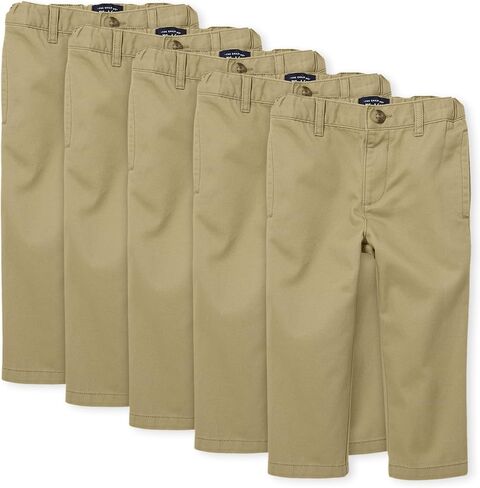 The Children's Place baby boys and Toddler Stretch Chino 2-pack Pants, Flax/New Navy 2 Pack, 3T US in Saudi Arabia
