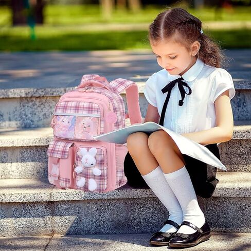 Girls Backpack Set,Cute Kids School Backpack For Girls,Childrens Schoolbag For Elementary Primary in Kuwait