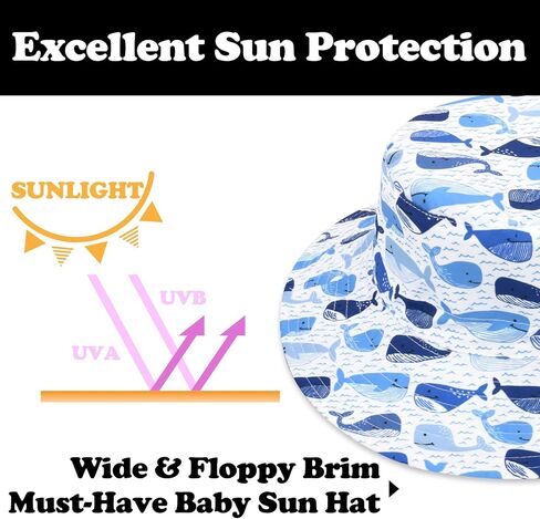 Sarfel Baby Sun Hat Summer Baby Boy Hats UPF 50+ Sun Protection Toddler Hat Bucket for Baby Girl Adjustable Kid Cap in Saudi Arabia