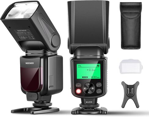 Neewer NW-670 TTL Flash Speedlite with LCD Display for Canon 7D Mark II, 5D Mark II III, IV,1300D, 1200D, 1100D, 750D, 700D, 650D, 600D, 550D, 500D, 100D, 80D, 70D, 60D and Other Canon DSLR Cameras in Saudi Arabia