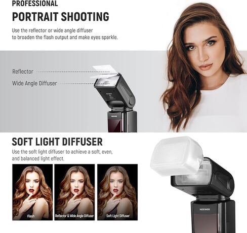 Neewer NW-670 TTL Flash Speedlite with LCD Display for Canon 7D Mark II, 5D Mark II III, IV,1300D, 1200D, 1100D, 750D, 700D, 650D, 600D, 550D, 500D, 100D, 80D, 70D, 60D and Other Canon DSLR Cameras in Saudi Arabia