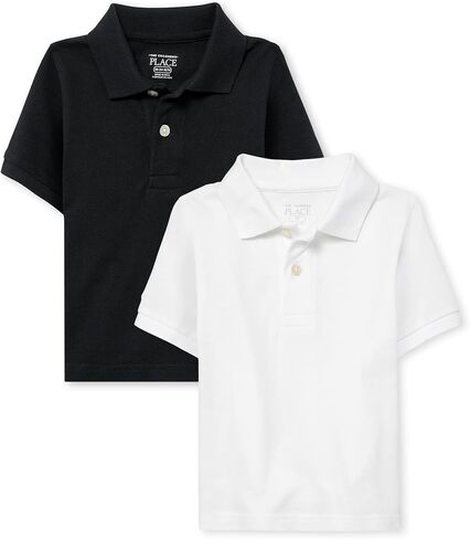 The Children's Place Baby Boys and Toddler Boys Short Sleeve Pique Polo, White, 5T in Kuwait