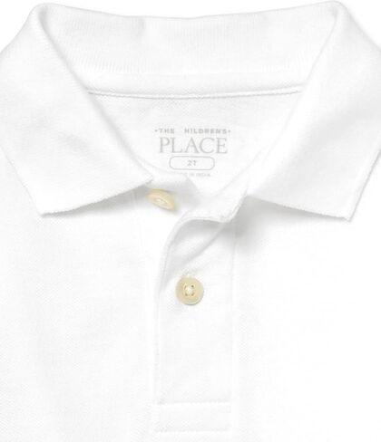 The Children's Place Baby Boys and Toddler Boys Short Sleeve Pique Polo, White, 5T in Kuwait