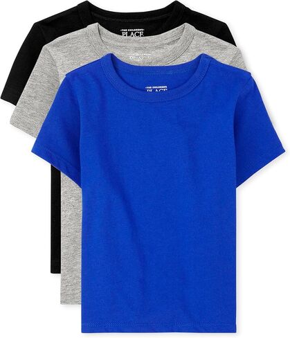 The Children's Place baby boys And Toddler Short Sleeve Basic Layering T-shirt Shirt, White 3 Pack, 5T US in Saudi Arabia