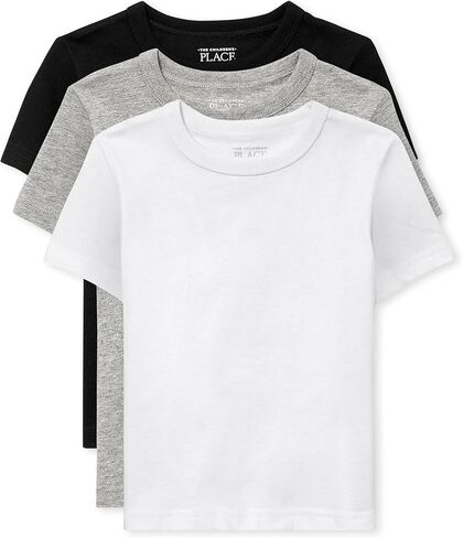 The Children's Place baby boys And Toddler Short Sleeve Basic Layering T-shirt Shirt, White 3 Pack, 5T US in Saudi Arabia