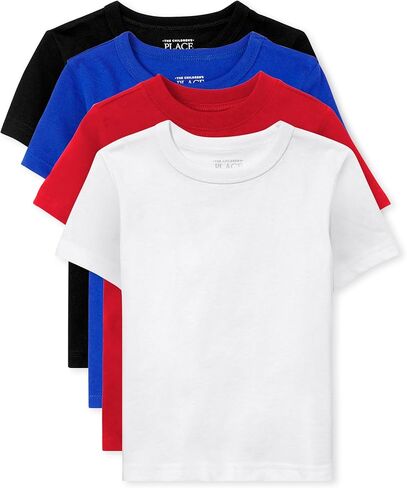 The Children's Place baby boys And Toddler Short Sleeve Basic Layering T-shirt Shirt, White 3 Pack, 5T US in Saudi Arabia