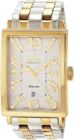 Gevril Men's Avenue of America Swiss Automatic Watch, Two Toned 316L Stainless Steel IPYG Bracelet with Deployment Buckle in Saudi Arabia