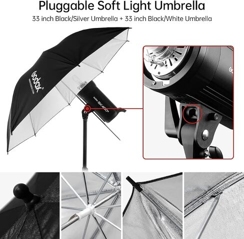 Godox 2-Pack SK400II 800Ws Photo Studio Strobe Flash Kit,GN65 5600K Monolight Light Bowens Mount Kit for Video Shooting,Product Portrait Photography with Light Stands,Reflectors,BD-04 Barnd Door Kits in Saudi Arabia
