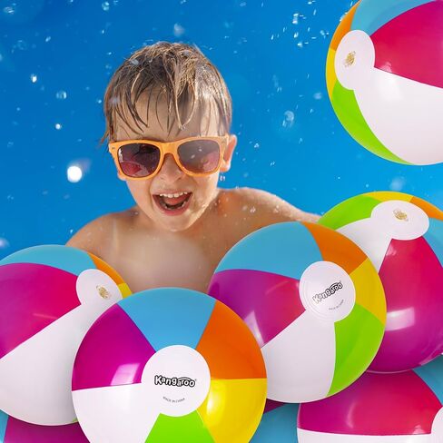 12-Pack Neon Inflatable Beach Balls Bulk for Kids & Adults I Inflatable Pool Party Favors Swimming Pool Toys I Kids Beach Toys for Beach Games I Kids Summer Toys Water Balls I Toddler Pool Toys Set in Saudi Arabia