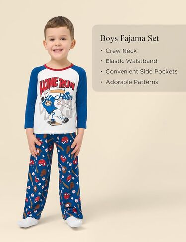 Bamboo Viscose Boys Pajamas Set Toddler Soft Long Sleeve Boys' Sleepwear in Saudi Arabia
