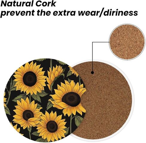 Car Coasters for Cup Holders, 2 Pack Absorbent Ceramics Anti Slip Universal 2.56 Inch Car Cup Coaster for Women Men, Car Interior Accessories - Black Grey Leopard Cheetah Print in Kuwait