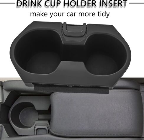 Cup Holder Insert, Compatible with Honda Civic Cup Holder 2016-2021 Lx Ex Si Sport Hatchback Center Console Drink Bottle Holder Insert 83446-TBA-A01ZA (Black) in Saudi Arabia
