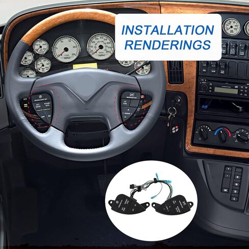 Steering Wheel Cruise Control Switch Compatible with 2007-2016 International Prostar Replace# ‎2611199C91 in Saudi Arabia