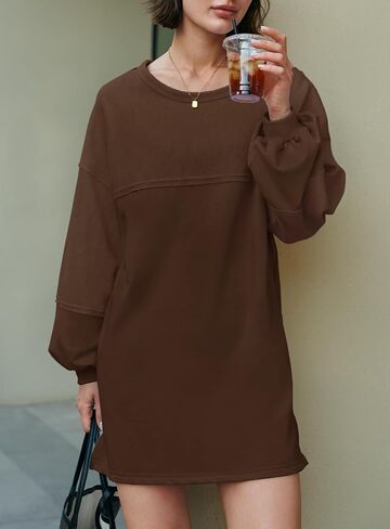 Yanekop Womens sweatshirt swatshirt sweatshirts tunic tunic crewneck long sweve spring pullover tops side sfid in Kuwait