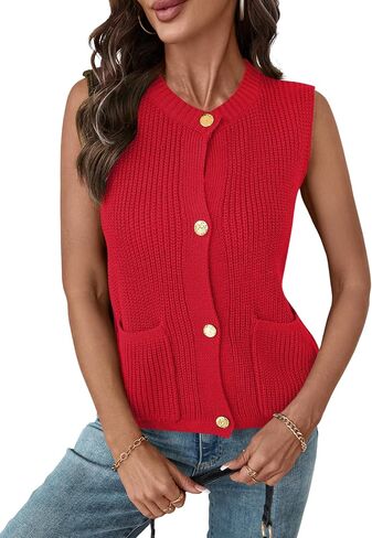 Luyaa Womensless Sweater Sweater سترة كروشيه زر مكتنزة أسفل سترة كارديجان قمم 2025 ملابس الصيف العادية in Kuwait