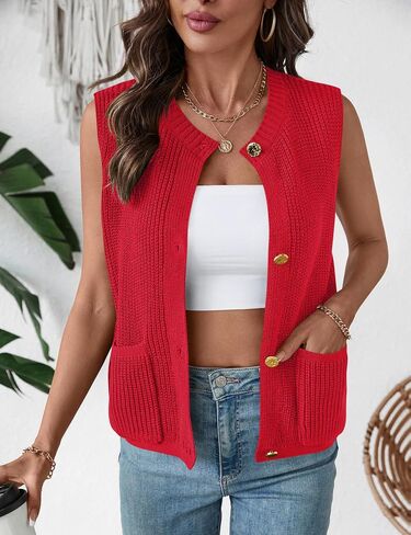 Luyaa Womensless Sweater Sweater سترة كروشيه زر مكتنزة أسفل سترة كارديجان قمم 2025 ملابس الصيف العادية in Kuwait