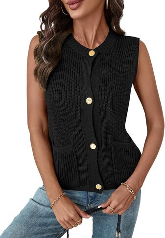 Luyaa Womensless Sweater Sweater سترة كروشيه زر مكتنزة أسفل سترة كارديجان قمم 2025 ملابس الصيف العادية in Kuwait