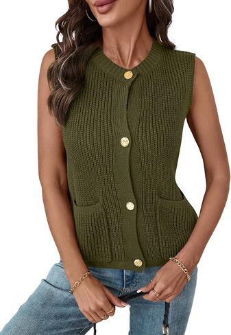 Luyaa Womensless Sweater Sweater سترة كروشيه زر مكتنزة أسفل سترة كارديجان قمم 2025 ملابس الصيف العادية in Kuwait