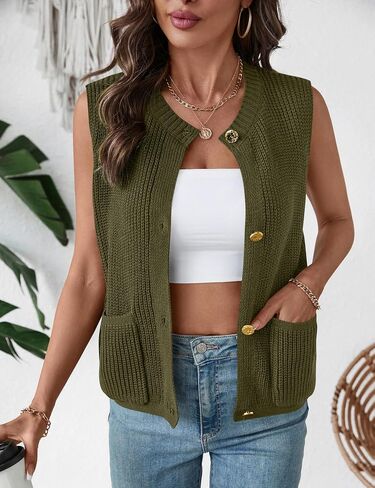 Luyaa Womensless Sweater Sweater سترة كروشيه زر مكتنزة أسفل سترة كارديجان قمم 2025 ملابس الصيف العادية in Kuwait