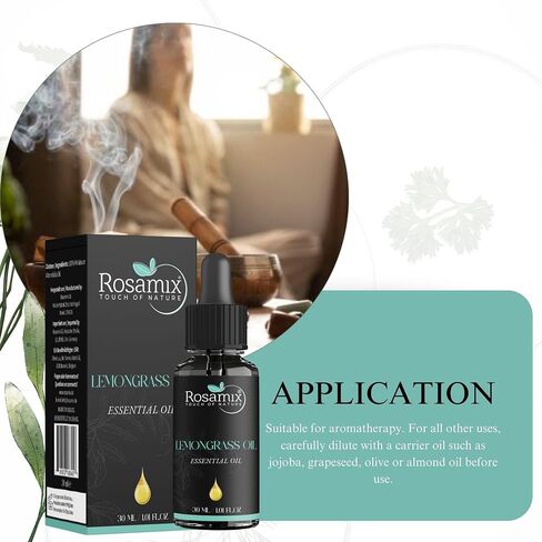 زيت Lemongrass الأساسي النقي - منعش ، والعناية بالبشرة ، والاسترخاء ، والاستحمام ، وزيت التدليك ، 30 مل in Kuwait