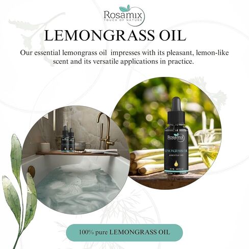 زيت Lemongrass الأساسي النقي - منعش ، والعناية بالبشرة ، والاسترخاء ، والاستحمام ، وزيت التدليك ، 30 مل in Kuwait