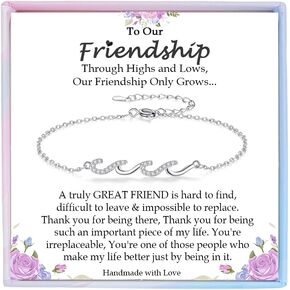 هدية لأمي زوجة الجدة ابنة صديقها Bestie Soul Sister ، Silver Wave Bracelet Gift for Woman Hildrict Mides ، Faves of Life التي نواجهها هدايا لعيد الميلاد لعيد الميلاد.
