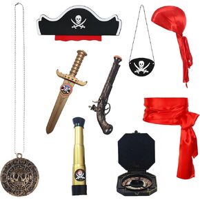 Pirate Accessories Set Role Play Captain Pirate Halloween Cosplay Party Pirate Costume Decorations Kids Adult