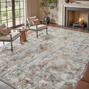 tchido Area Rug 5x7 Rugs for Living Room- Abstract Soft Living Room Rug-Non Slip Carpet-Machine Washable Rug for Bedroom Dining Room Home Office Modern Rugs Light Grey/Brown/Beige in Kuwait