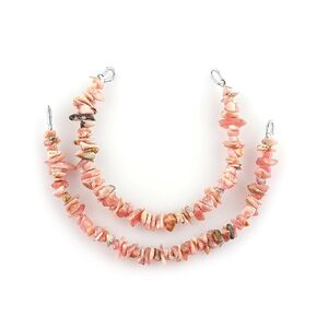 CRYSTALIS 2pcs Natural Fire-Opal Gemstone Connector with Loops, Uncut Chips Nuggets Beads, Healing Crystals, Jewelry Making Supply, Keychains, Hanging Accessories, DIY Ideas, Strands, Crafts, 4" inch