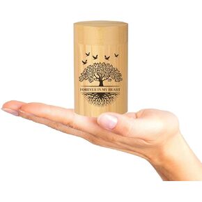 RIPFEVURN Small Urns for Human Ashes Keepsake 3 Inch Tree of Life Mini Cremation Urns for Ashes Adult Female Male Bamboo Scattering Tubes Urns for Ashes Holder for Women Men（Always）