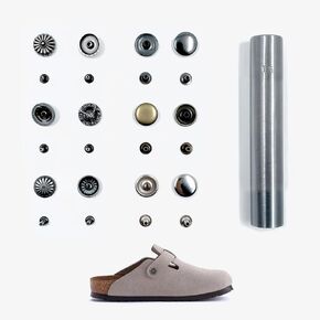 Replacement Button for Birkenstock Clogs - 6 Sets (12pcs), Includes Punch Tool for Easy Installation - Ideal for Repairing Boston Clogs, Potato Shoes and Suede and Leather Clogs