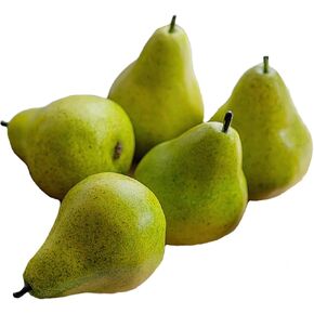 5pcs مزيفة مزيفة ثمار الكمثرى الاصطناعية مدى الحياة فواكه أخضر الفواكه مزيفة