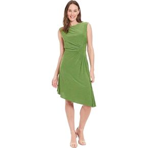 London Times Sleeveless Asymmetrical Midi Perfect Bridal Shower, Wedding Guest, and Work Dresses for Women