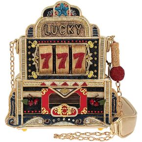 Mary Frances Lucky 7 Beaded Handbag – Novelty Casino-Themed Crossbody Bag, Multicolor