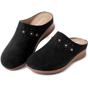 Closed Toe Clogs for Women Slip-On Mules: Comfortable Women's Mule & Clog with Carved Floral Design