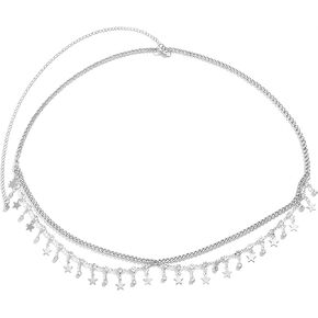 Waist Chains for Women Silver Belly Chain Summer Beach Adjustable Sexy Bikini Belly Chains