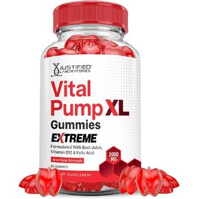 Justified Laboratories Vital Pump XL Extreme 2000MG Performance Gummies Vital PumpXL Advanced Formula Formulated with Beet Juice ACV Pomegranate Powder B12 Vegan Non GMO 60 Gummys