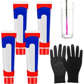 4 Pack 2 oz Tube Water Finding Paste with Black PU Gloves, Fuel Water Detection Gasoline, Diesel, Kerosene, Petroleum
