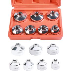 7 PCS Oil Filter Removal Tool,Car Accessories Oil Filter Wrench Set,3/8-Inch Drive,Oil Filter Socket Set Includes 24mm,27mm,29mm,30mm,32mm,36mm,38mm,Oil Filter Socket,Suitable for Most Cars