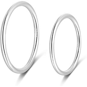 CANDYFANCY 925 Sterling Silver 1.2mm Stacked Midi Thin Rings for Women Knuckle Ring Band Stacking Ring Set Size 2.5-8.5 (Silver 8 Pcs) in Saudi Arabia