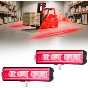 LED Forklift Safety Light Red للسيارات المصحوبة على AGV الآلية ، شاحنة الرافعة الشوكية ، المصعد الصناعي ، سلامة المستودعات ، IP66 مقاومة للماء ، مساكن الألومنيوم - 2 عبوة
