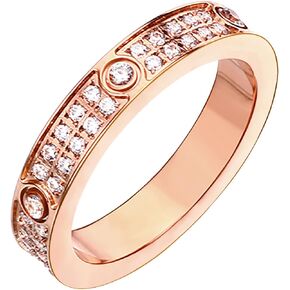 Love Rings with Gold Plated for Women Friendship Rings CZ Stainless Steel Gold/Silver Wedding Engagement Wedding Bands with Jewelry Gifts Box