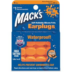 سدادات أذن Mack's Pillow Soft ، برتقالي ساخن ، حجم طفل (حزمة 3)