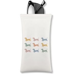 Dachshund Decor Glasses Case - Cute Dachshund Soft Glasses Case, Wiener Dog Eyeglass Pouch, Cute Wiener Dog Glasses Case for Women, Gifts for Dachshund Lovers, Dachshund Gifts, 7x3.5 Inches