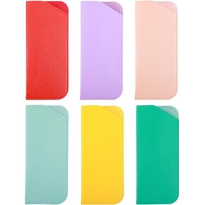 نظارات 6pcs ناعمة ، حقيبة نظارة شمسية من الجلد ، 6 ألوان علبة نظارات ناعمة أنيقة لنظارات القراءة والنظارات الشمسية ، حقيبة نظارات للنساء الرجال