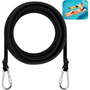 118 بوصة ماء ماء وساء حصيرة الحبل الحبل الزبان سلك بونجي مع 2 من الفولاذ المقاوم للصدأ carabiners Foam Lake Lake الحبل العائم مجموعة حصيرة حصيرة لرسو آمن